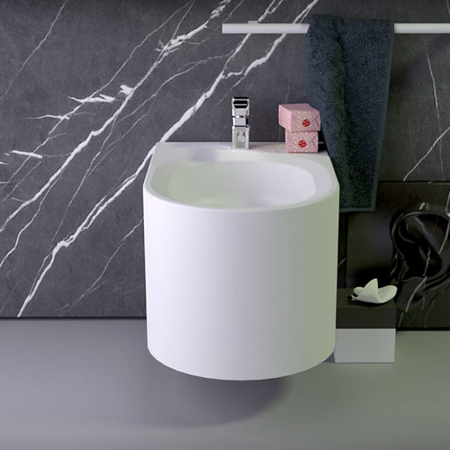 KNIEF Pearl Биде подвесное 56х39см с 1 отв под смеситель, цвет: белый матовый