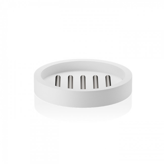 Decor Walther Stone STS Мыльница настольная, цвет: белый / сталь матовая