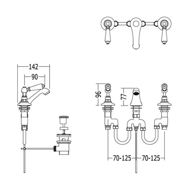 Devon&Devon Black Dandy Смеситель для биде, цвет: хром