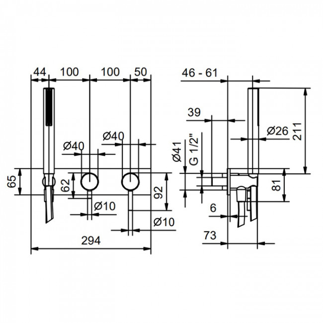 Fantini Nostromo Смеситель для душа, встраиваемый, цвет: хром 50 02 E884B