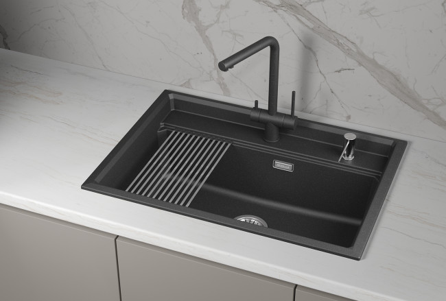 Кухонная мойка GRANULA кварц (7301i, ШВАРЦ) Кухонная мойка GRANULA кварц (7301i, ШВАРЦ)
