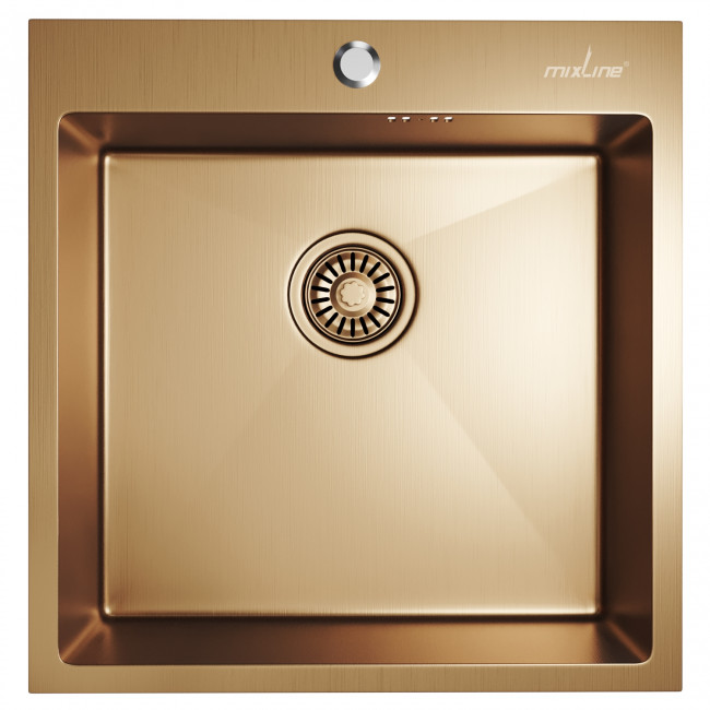 Мойка MIXLINE настольный монтаж 50х50 (3,0) вып 3 1/2, 20см с сифоном бронза PRO (550549) Мойка MIXLINE настольный монтаж 50х50 (3,0) вып 3 1/2, 20см с сифоном бронза PRO (550549)