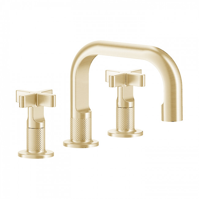 Gessi Inciso Смеситель для раковины на 3 отв., с донным клапаном, цвет: золото 58111#246