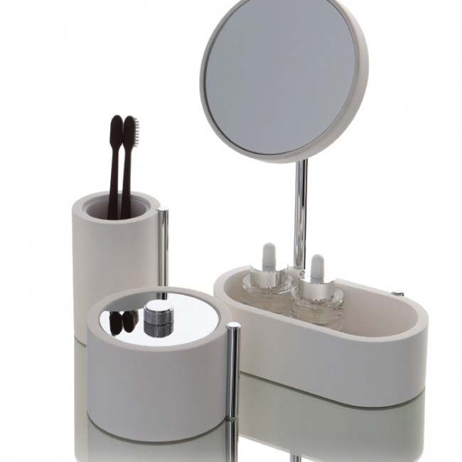 Bertocci Easy Контейнер настольный O8х12см., с крышкой, цвет: белый