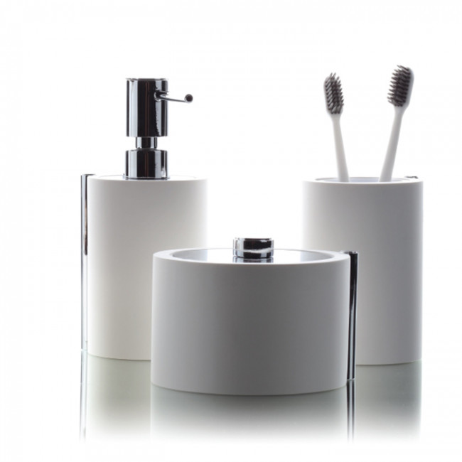 Bertocci Easy Контейнер настольный O8х12см., с крышкой, цвет: белый