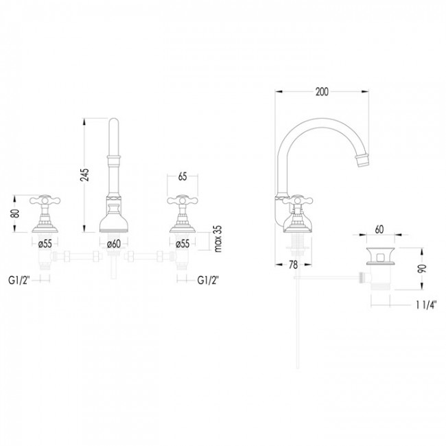 Devon&Devon Austin Смеситель для раковины, цвет: золото UTAU900A