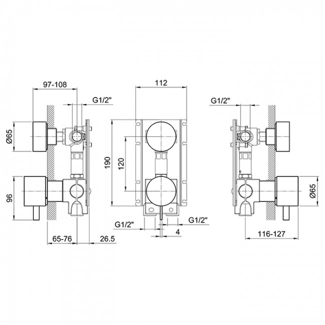 Fantini AF/21 Встраиваемый смеситель для душа, цвет: Matt Copper PVD 27 P9 A585B