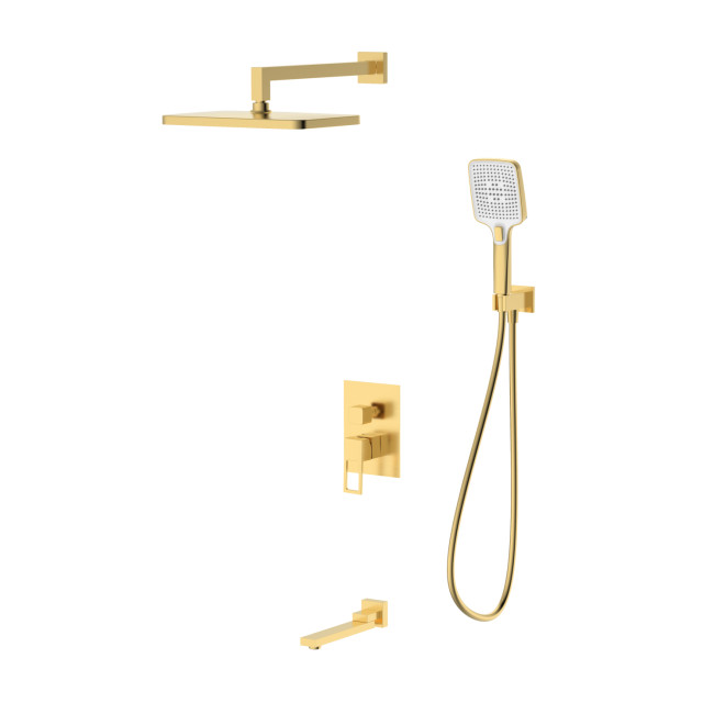 Душевая система для ванны и душа DQ Dortmund встраиваемая с изливом мат.золото(DA1715607)