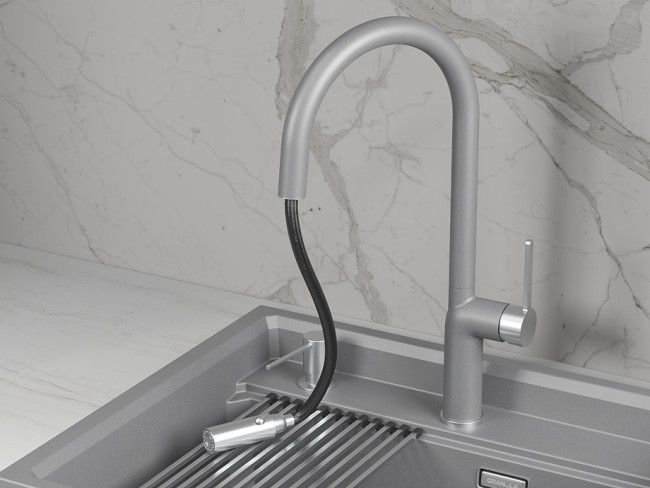 Смеситель для кухни GRANULA (9010, АЛЮМИНИУМ) Смеситель для кухни GRANULA (9010, АЛЮМИНИУМ)