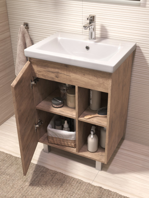 Тумба под раковину VIGO Milos 600-1-0 (Como) дуб золотой, поставляется в разобранном виде (316 дуб золотой)