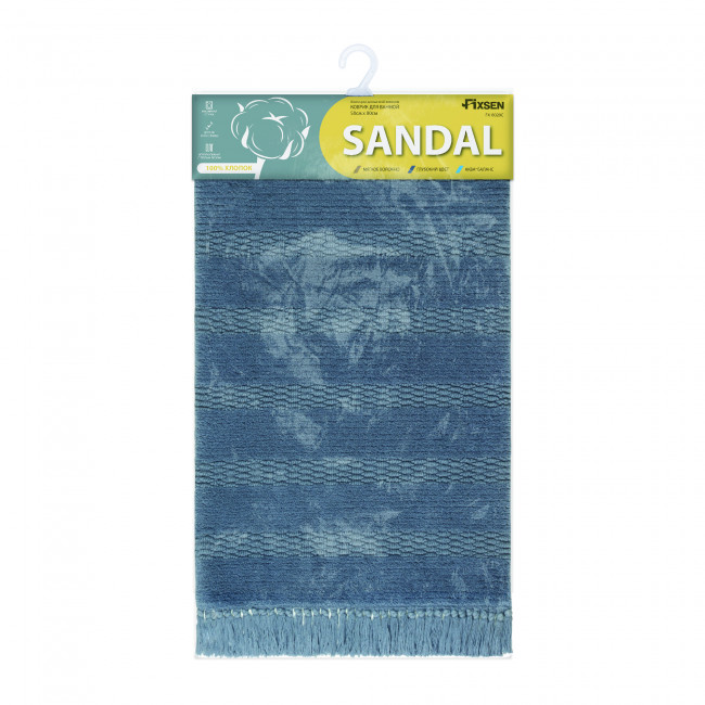 Коврик для ванной 1-ый Fixsen SANDAL серо-голубой, 50х80см (FX-8020C)