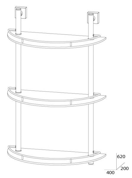 Полка с ограничителем 3-х ярусная 40 см FBS Esperado ESP 082 Полка с ограничителем 3-х ярусная 40 см FBS Esperado ESP 082