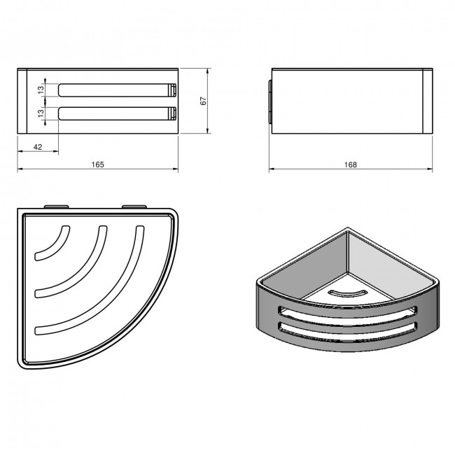 Полка угловая Langberger Accessories 75660 Полка угловая Langberger Accessories 75660