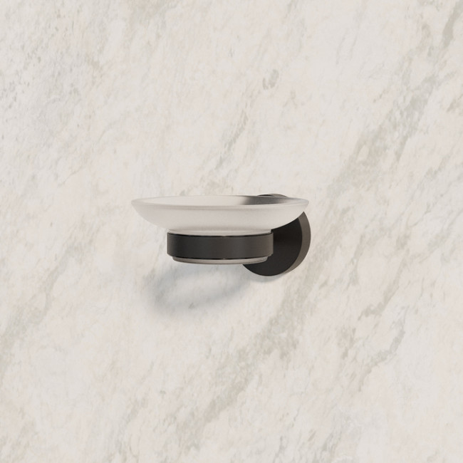 Мыльница, черный матовый, матовое стекло, сплав металлов, Sena, IDDIS, SENSBG0i42