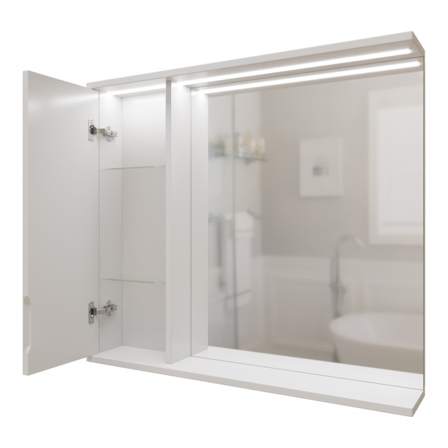 Шкаф навесной MIXLINE "Лайн-80" левый с подсветкой (800*700*146) (553016)