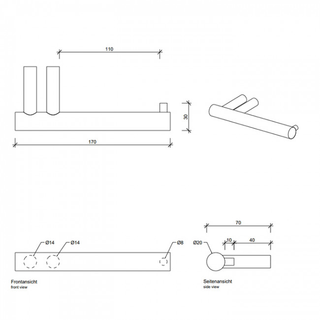 Decor Walther Bar Держатель для туалетной бумаги, подвесной, цвет: сталь матовая Decor Walther Bar Держатель для туалетной бумаги, подвесной, цвет: сталь матовая