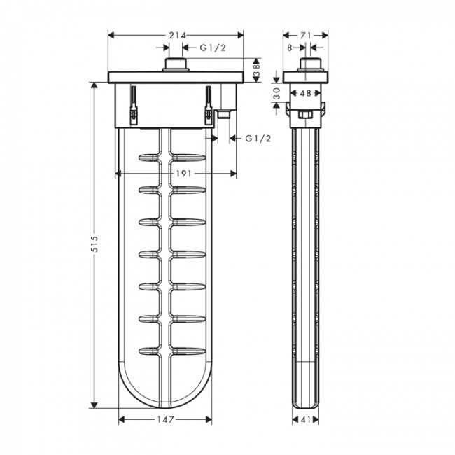 Hansgrohe sBox для ванны, внешняя часть с овальной розеткой, цвет: шлифованная бронза