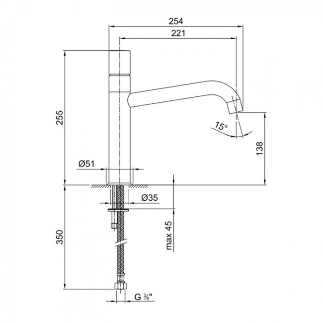 Fantini Nostromo Смеситель для раковины, 1 отверстие, цвет: хром 50 02 1651F
