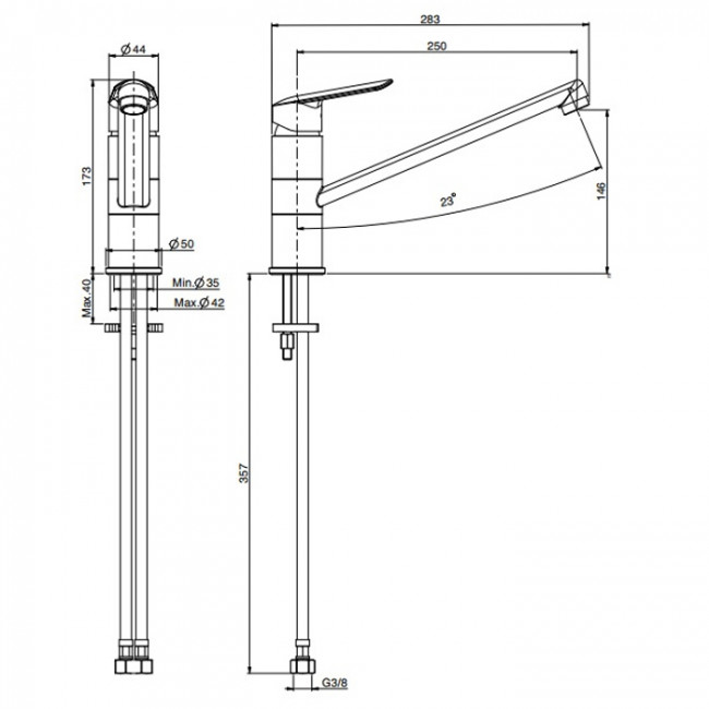 Carlo Frattini Kitchen Смеситель для кухни вращающийся излив, цвет: хром