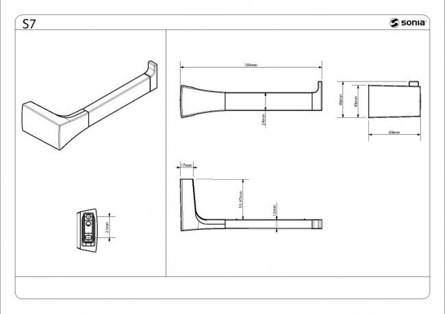 Бумагодержатель без крышки Sonia S-7 131884 Бумагодержатель без крышки Sonia S-7 131884