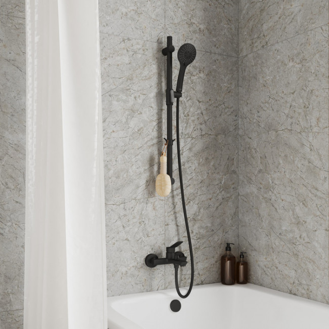 Шланг для душа, черный матовый, ПВХ, 1,6 м, Essential, Milardo, (180P16BM19) Шланг для душа, черный матовый, ПВХ, 1,6 м, Essential, Milardo, (180P16BM19)