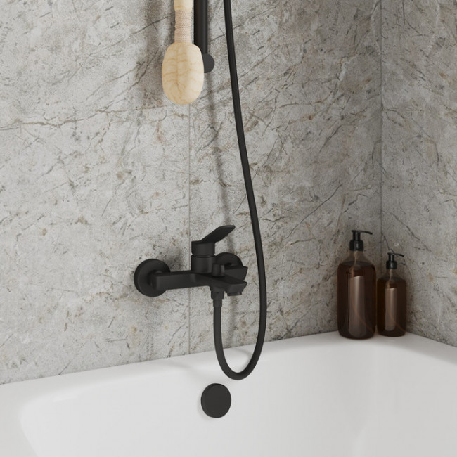 Шланг для душа, черный матовый, ПВХ, 1,6 м, Essential, Milardo, (180P16BM19) Шланг для душа, черный матовый, ПВХ, 1,6 м, Essential, Milardo, (180P16BM19)