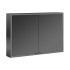 EMCO Prime Зеркальный шкаф 100x70см., с подсветкой, навесной, 2 двери, 2 полки, розетка, цвет: черный
