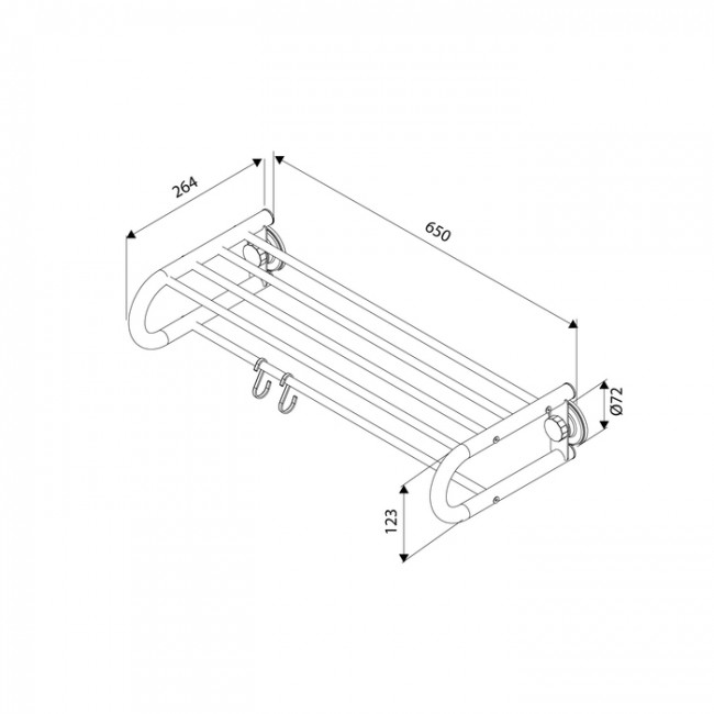 Полотенцесушитель с полкой, проволока стальная, черный матовый, Easy, Milardo, (EASBWS2M49) Полотенцесушитель с полкой, проволока стальная, черный матовый, Easy, Milardo, (EASBWS2M49)