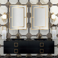 Oasis Daphne Композиция №31 Комплект мебели подвесная, 174х52.5хh220см, цвет: glossy Black/золото