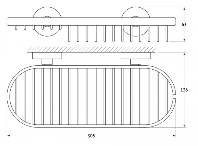 Полочка-решетка с мыльницей 31 см Artwelle Harmonie HAR 019 см