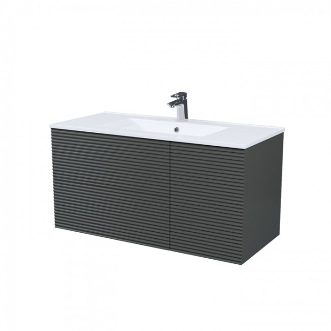 Тумба с умывальником, подвесная, 100 см, темно-серый, Bild, IDDIS, (BIL10G0i95K)