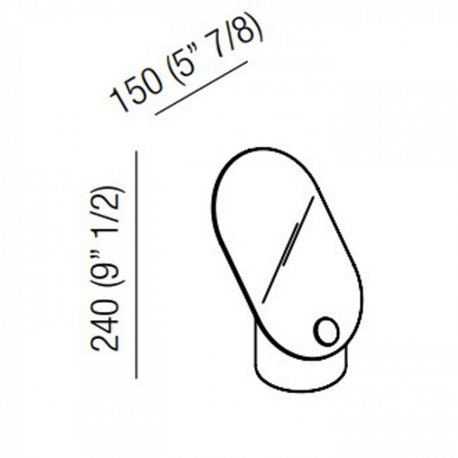 Agape Constellation Зеркало с мраморным основанием настольное 24x15 см, вертикальное, мрамор Marquina, цвет: черный