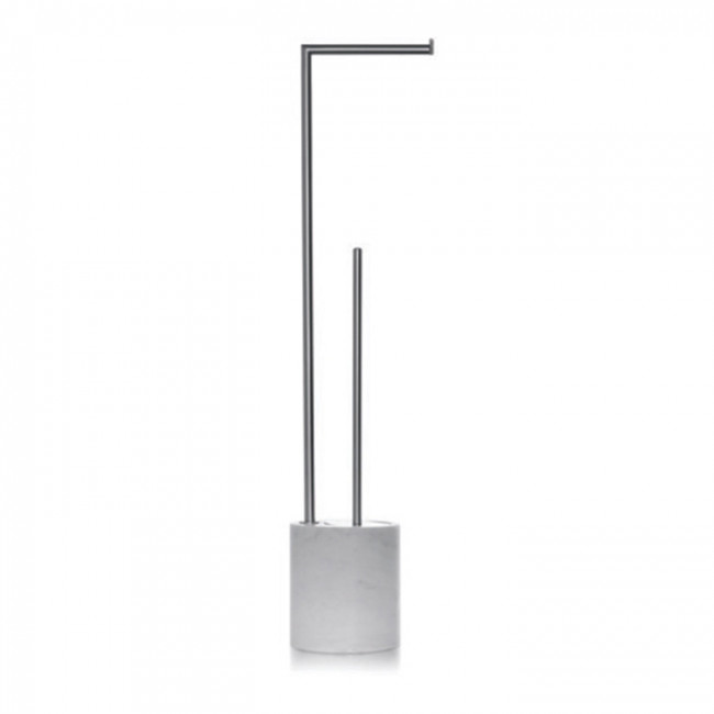 Bertocci Carrarino Набор напольный; держатель т/б и ершик, подставка мрамор Carrara, цвет: хром