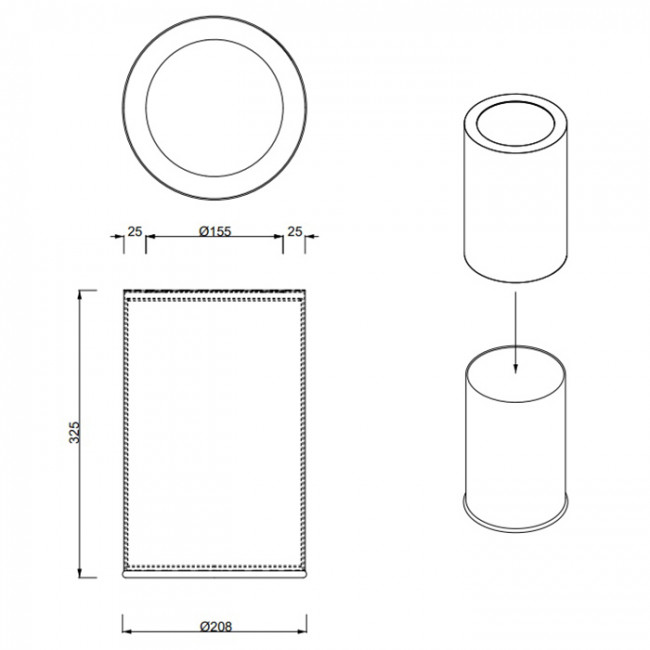 Decor Walther Basic Ведро для мусора, 32х20х20см, напольное, цвет: золото