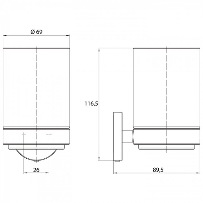 Emco Round Стакан подвесной, цвет: черный/хрусталь