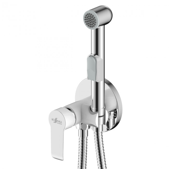 Смеситель с гигиеническим душем Rossinka W встраиваемый хром/белый (W25-51) Смеситель с гигиеническим душем Rossinka W встраиваемый хром/белый (W25-51)