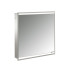 EMCO Prime2 Зеркальный шкаф 60xh70см с подсветкой, встраиваемый, 1 дверь, L, 2 полки, розетка, цвет: белый