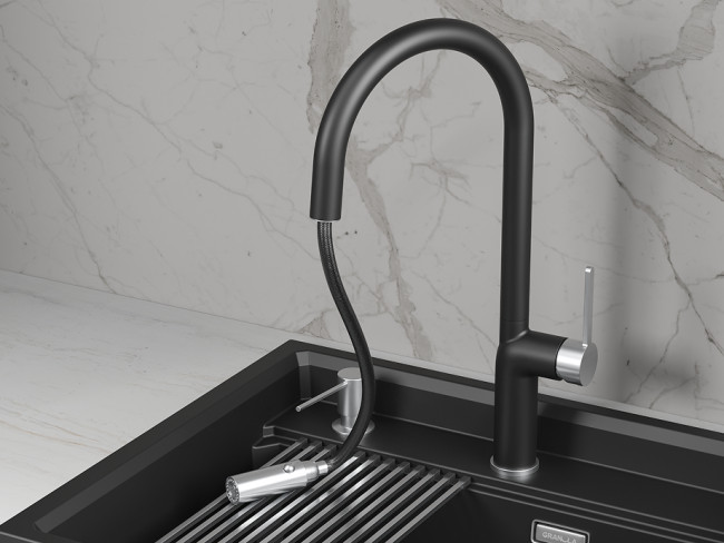 Смеситель для кухни GRANULA (9010, ТУРМАЛИН) Смеситель для кухни GRANULA (9010, ТУРМАЛИН)