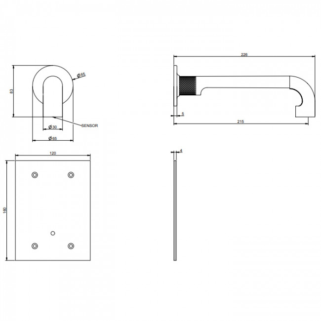 Gessi Inciso Смеситель для раковины, встраиваемый, электронный, излив: 21.5см., внешняя часть, цвет: золото Gessi Inciso Смеситель для раковины, встраиваемый, электронный, излив: 21.5см., внешняя часть, цвет: золото