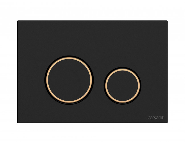 Кнопка Cersanit TWINS для LINK PRO/VECTOR/LINK/HI-TEC пластик черный матовый с рамкой золото (63534) Кнопка Cersanit TWINS для LINK PRO/VECTOR/LINK/HI-TEC пластик черный матовый с рамкой золото (63534)