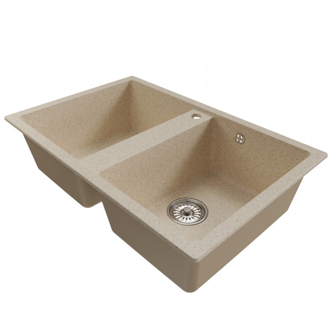 Мойка MIXLINE ML-GM23 двухчашевая  бежевая (328) 770*500*190мм NEW (552040)