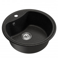 Мойка MIXLINE ML-GM09 круглая, черная (308), 510 мм (глуб. чаши 190) NEW (551797)