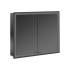 EMCO Prime Зеркальный шкаф 80x70см., с подсветкой, встраиваемый, 2 двери, 2 полки, розетка, цвет: черный