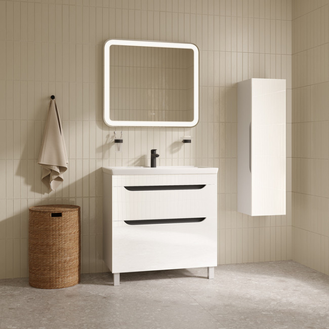 Тумба с умывальником, напольная, 80 см, белый, Ray, IDDIS, RAY80WFi95K