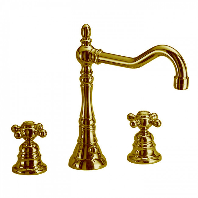 Carlo Frattini Elizabeth Смеситель для раковины, на 3 отв., с донным клапаном, цвет: золото Carlo Frattini Elizabeth Смеситель для раковины, на 3 отв., с донным клапаном, цвет: золото