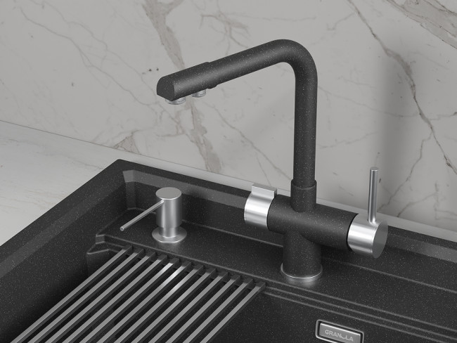 Смеситель для кухни GRANULA (5008, ЧЁРНЫЙ) Смеситель для кухни GRANULA (5008, ЧЁРНЫЙ)