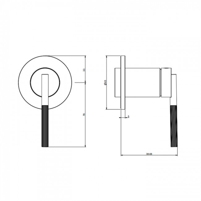 Gessi Ingranaggio Смеситель встраиваемый, внешняя часть, цвет: Black Metal PVD