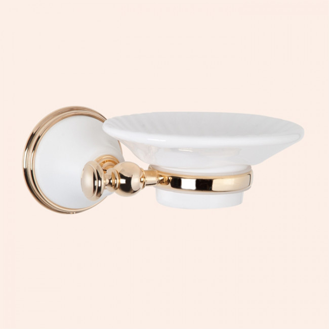 TW Harmony 106, подвесная мыльница, керамическая белая, цвет: белый/золото TW Harmony 106, подвесная мыльница, керамическая белая, цвет: белый/золото