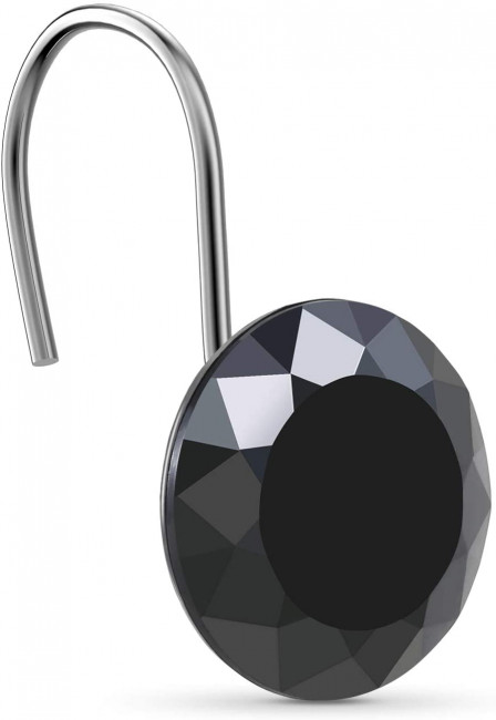 Набор из 12 крючков для шторки Carnation Home Fashions Crystal Black PHP-CRY/16 Набор из 12 крючков для шторки Carnation Home Fashions Crystal Black PHP-CRY/16