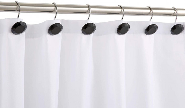 Набор из 12 крючков для шторки Carnation Home Fashions Crystal Black PHP-CRY/16 Набор из 12 крючков для шторки Carnation Home Fashions Crystal Black PHP-CRY/16